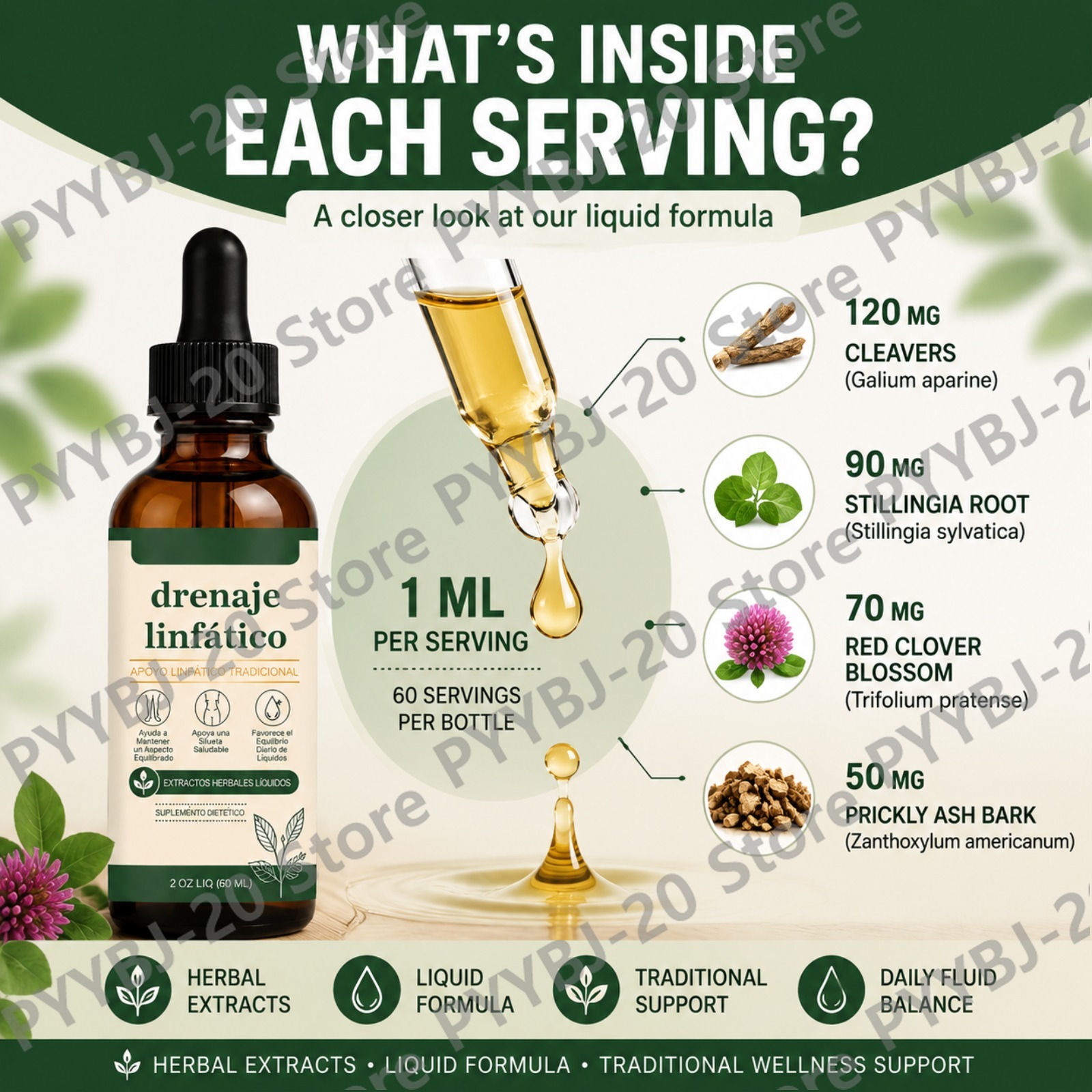 Tetes Cairan Pendukung Limfati - Herbal Supplement ulasan dan harga