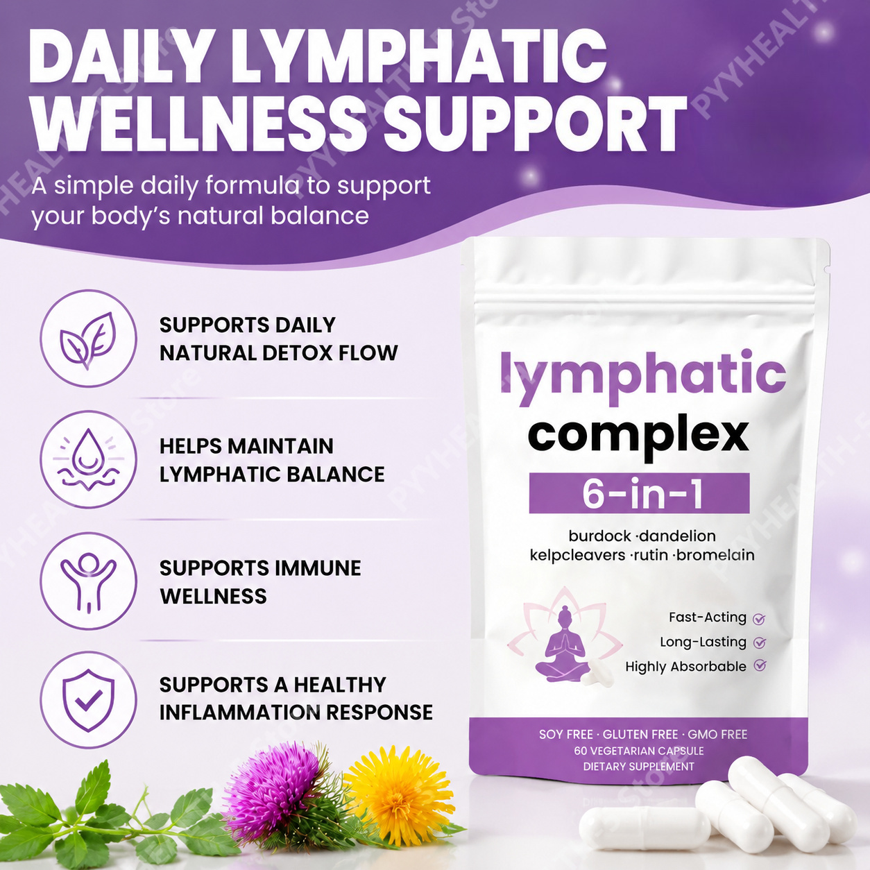 Kapsul Kompleks Limfatik 6-in- - Herbal Supplement ulasan dan harga